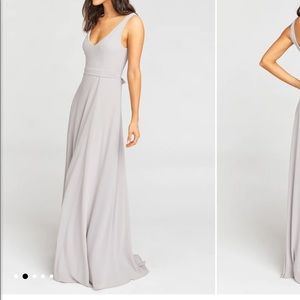 Show Me Your Mumu - Jenn Maxi Dress in Dove Grey Chiffon